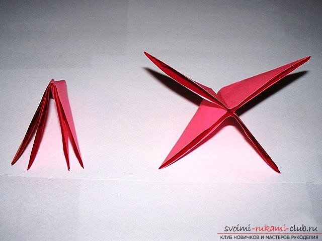 Простой цветок оригами. Фото №9